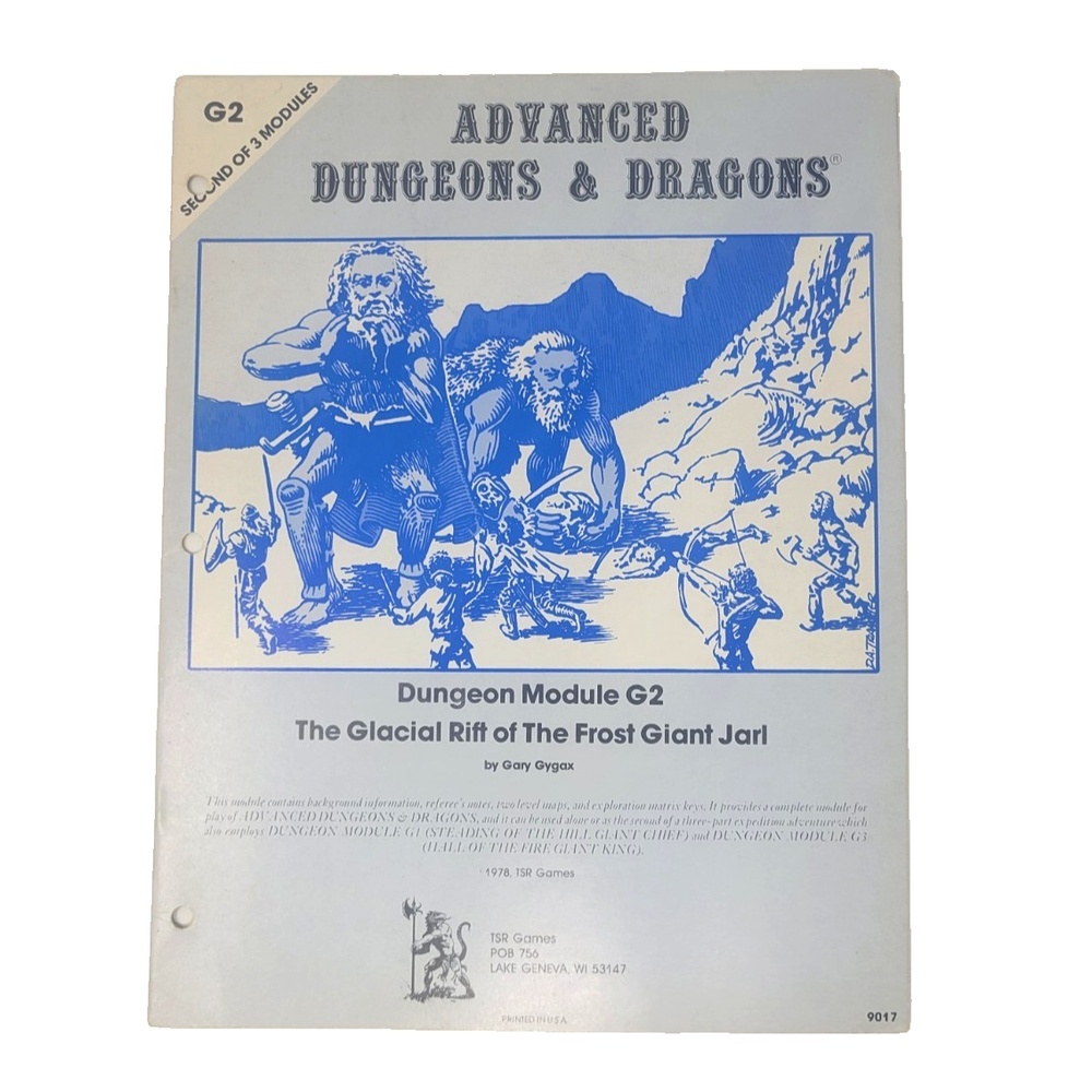 TSR AD&D Glacial Rift of the Frost Giant Jarl G3 Module First Printing RPG